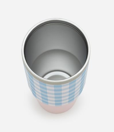 Vaso Térmico con Alça Geométrica y Estampa de Cuadros 3