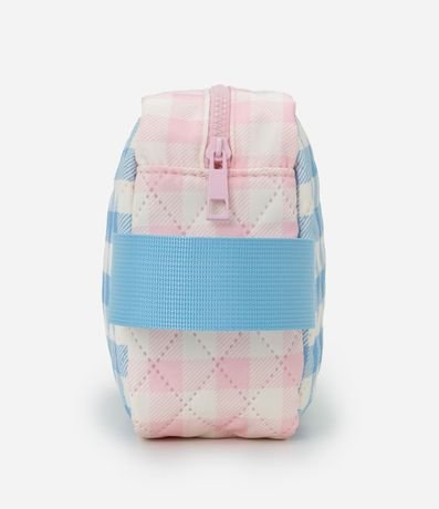 Neceser Rectangular Grande con Asa y Estampa de Cuadros 2
