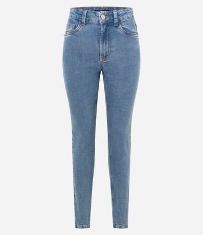 Pantalón Skinny Cropped en Jeans con Barra Doblada