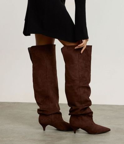 Bota Over The Knee en Gamuza con Caída Fruncida 7