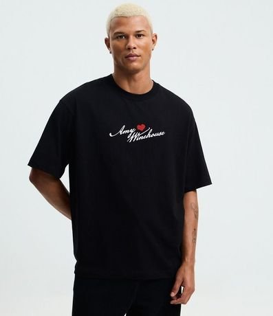 Remera Boxy con Estampado Amy Winehouse 2