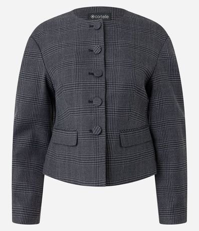 Blazer Sastre de Cuadros con Manga Baloné 6