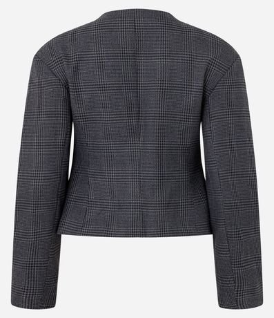 Blazer Sastre de Cuadros con Manga Baloné 8