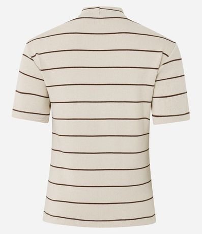 Blusa en Rib con Cuello Mediano y Estampa Rayada 3