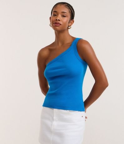 Blusa en Rib con Un Hombro Único y Asa Doble 4
