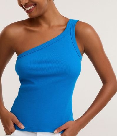 Blusa en Rib con Un Hombro Único y Asa Doble 6