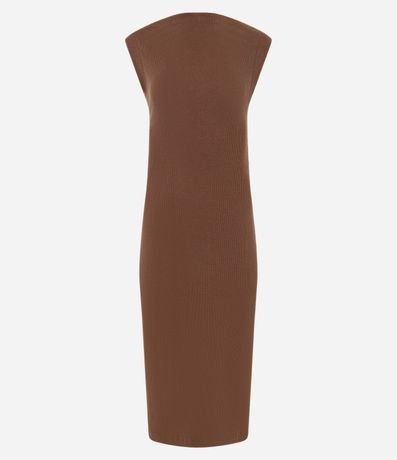 Vestido Midi en Rib con Escote Canoa 6