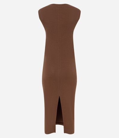 Vestido Midi en Rib con Escote Canoa 8