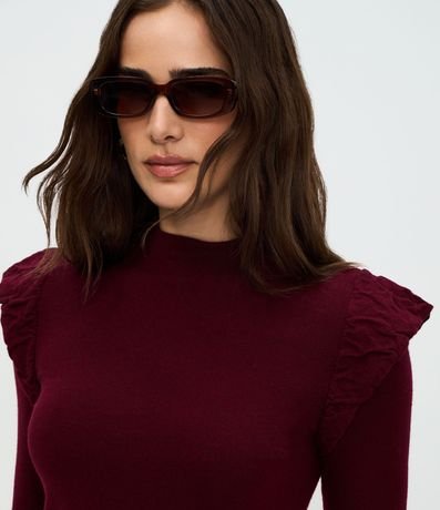 Blusa Regular en Punto con Detalle en el Hombro 3