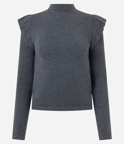 Blusa Regular en Punto con Detalle en el Hombro 5