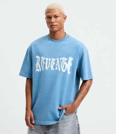 Remera Boxy en Algodón sin Felpa con Estampa Revenge