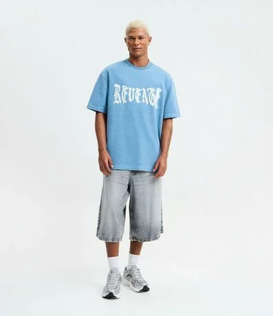 Remera Boxy en Algodón sin Felpa con Estampa Revenge 2