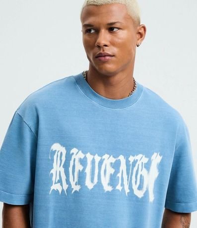 Remera Boxy en Algodón sin Felpa con Estampa Revenge 3