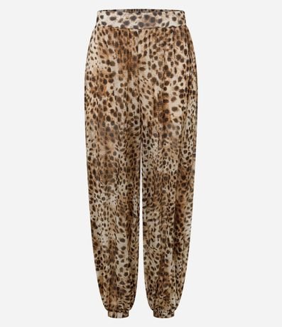 Pantalón Aladim en Tule con Cintura Ancha y Estampado Animal Print 6