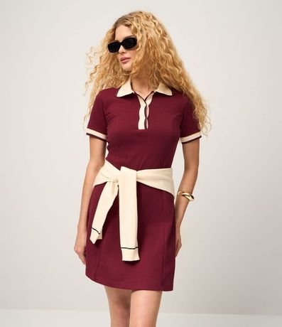 Vestido Sportcore Corto en Algodón con Contrastes