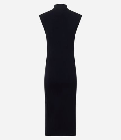 Vestido Midi en Punto con Hombrera y Encaje Lateral 7