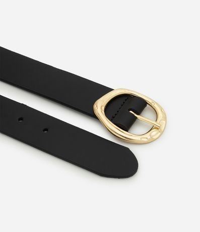 Cinturón Mediano de Cuero con Hebilla Redondeada 2