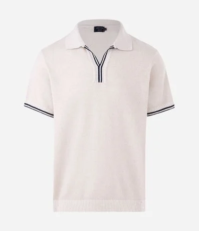 Polo Manga Corta Texturizada con Detalles Contrastante 4