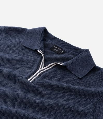Polo Manga Corta Texturizada con Detalles Contrastante 9