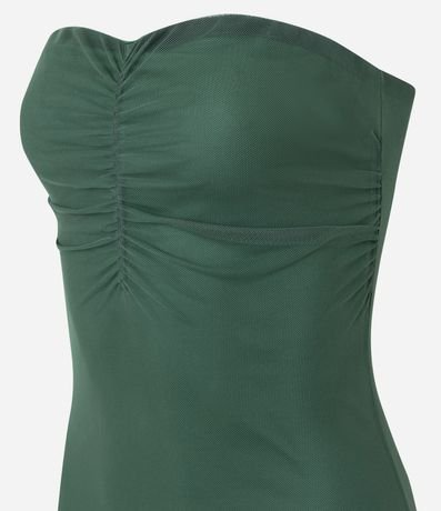 Vestido Long Midi en Tul con Escote Corazón y Fruncido 5