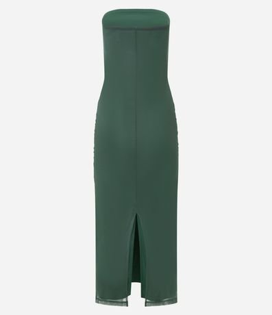 Vestido Long Midi en Tul con Escote Corazón y Fruncido 7