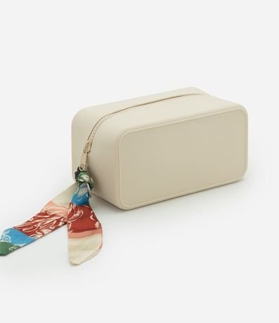 Neceser Mediana Rectangular con Tirador de Pañuelo Contrastante