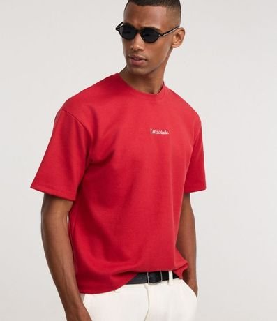 Remera Manga Corta en Algodón y Lettering Latinidade