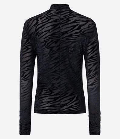 Blusa Regular en Tule con Estampa Texturizada Animal Print 7