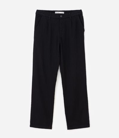 Pantalón Recto en Algodón con Textura Vertical 4