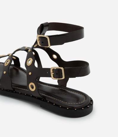 Sandalia Plana Gladiadora con Detalles Metálicos 4