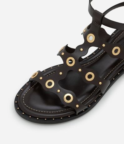 Sandalia Plana Gladiadora con Detalles Metálicos 5