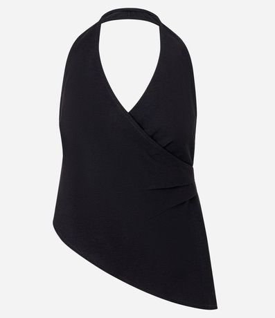 Blusa Frente Única Traspasada con Punta Asimétrica 5