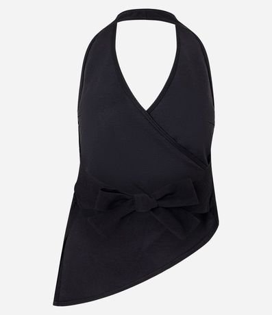 Blusa Frente Única Traspasada con Punta Asimétrica 6