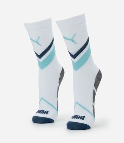 Media Deportiva con Compresión y Estampado Geométrico Puma