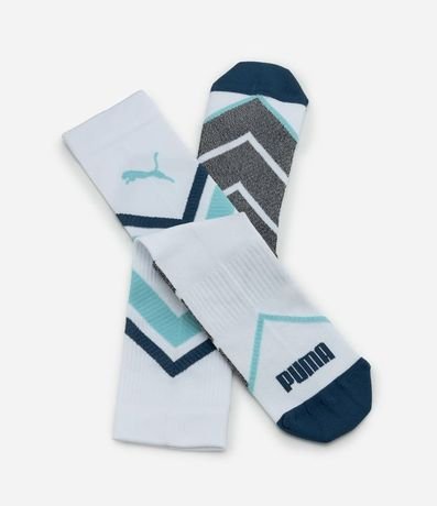Media Deportiva con Compresión y Estampado Geométrico Puma 5