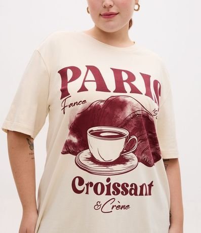 Remera Alargada Estampado Paris Croissant y Crème Curve & Plus Size 2