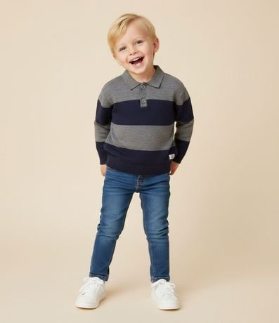 Saco Infantil Listrado en Punto con Cuello Polo– Talle 1 a 6 años 4