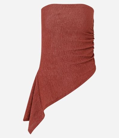 Blusa Sin Breteles en Tule con Punta Asimétrica 4