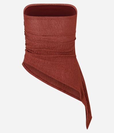 Blusa Sin Breteles en Tule con Punta Asimétrica 6