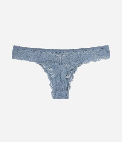 Bombacha Bikini Hilo en Encaje Floral con Moña en la Cintura 2