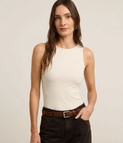 Blusa en Poliamida con Cuello Redondo