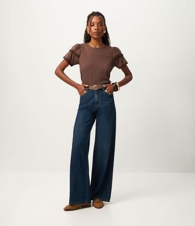 Blusa en Algodón con Detalle en Efecto Ganchillo en la Manga 3