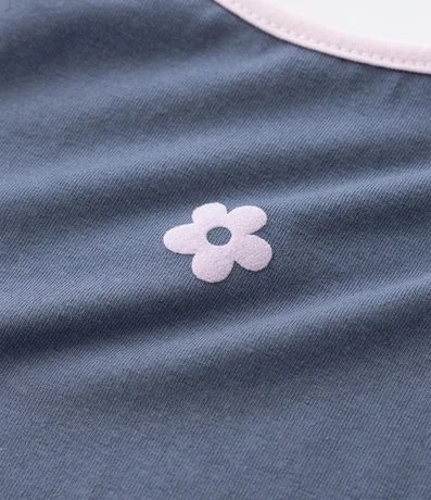 Musculosa Infantil con Estampado flor en el Pecho – Talle 1 a 5/6 años 3