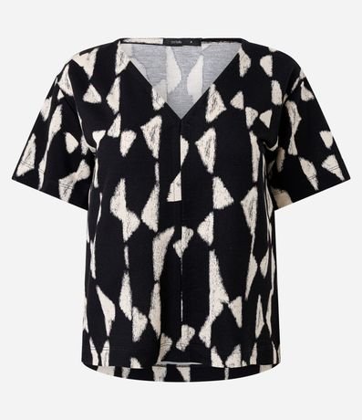 Blusa Manga Corta con Estampado Geométrico 4