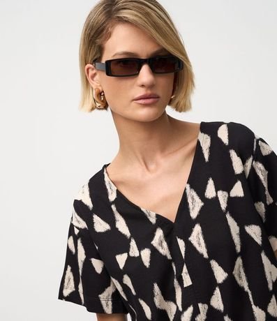 Blusa Manga Corta con Estampado Geométrico 3