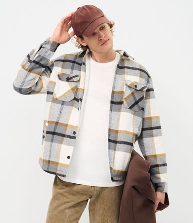 Campera en Franela de Cuadros con Sherpa