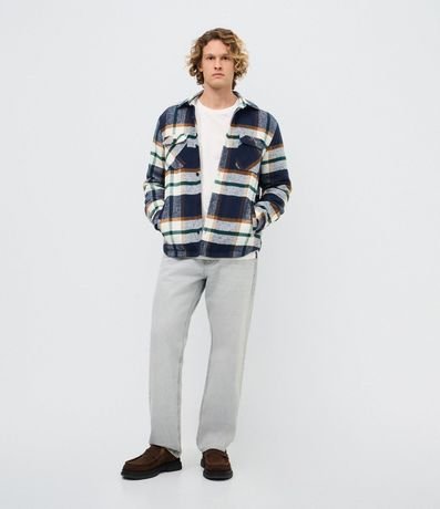 Campera en Franela de Cuadros con Forro Sherpa 2