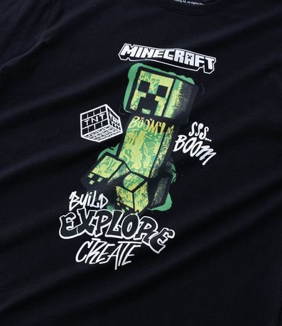 Remera Infantil en Algodón Estampa Grafite Minecraft - Talle 5 a 14 años 4