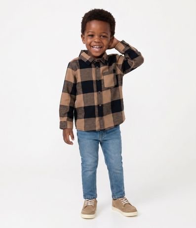 Camisa Infantil de Cuadros Manga Larga en Franela – Talle 1 a 6 años