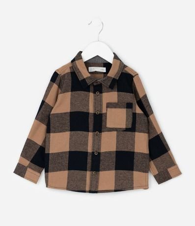 Camisa Infantil de Cuadros Manga Larga en Franela – Talle 1 a 6 años